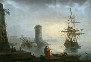 Adrien Manglard Mediterranean port France oil painting artist